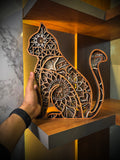 Cat 3D Laser Cut Wooden Wall Art