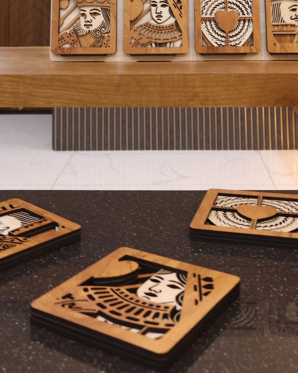 Layered Wood Coaster Set