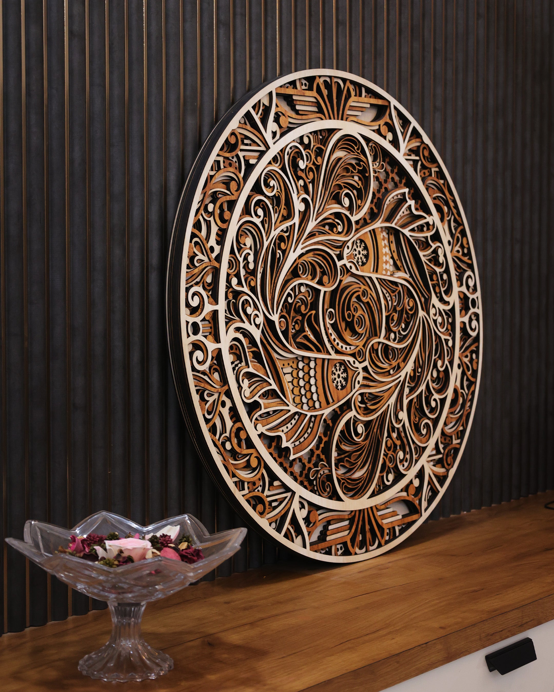 3D Multi-Layered Koi Fish Mandala