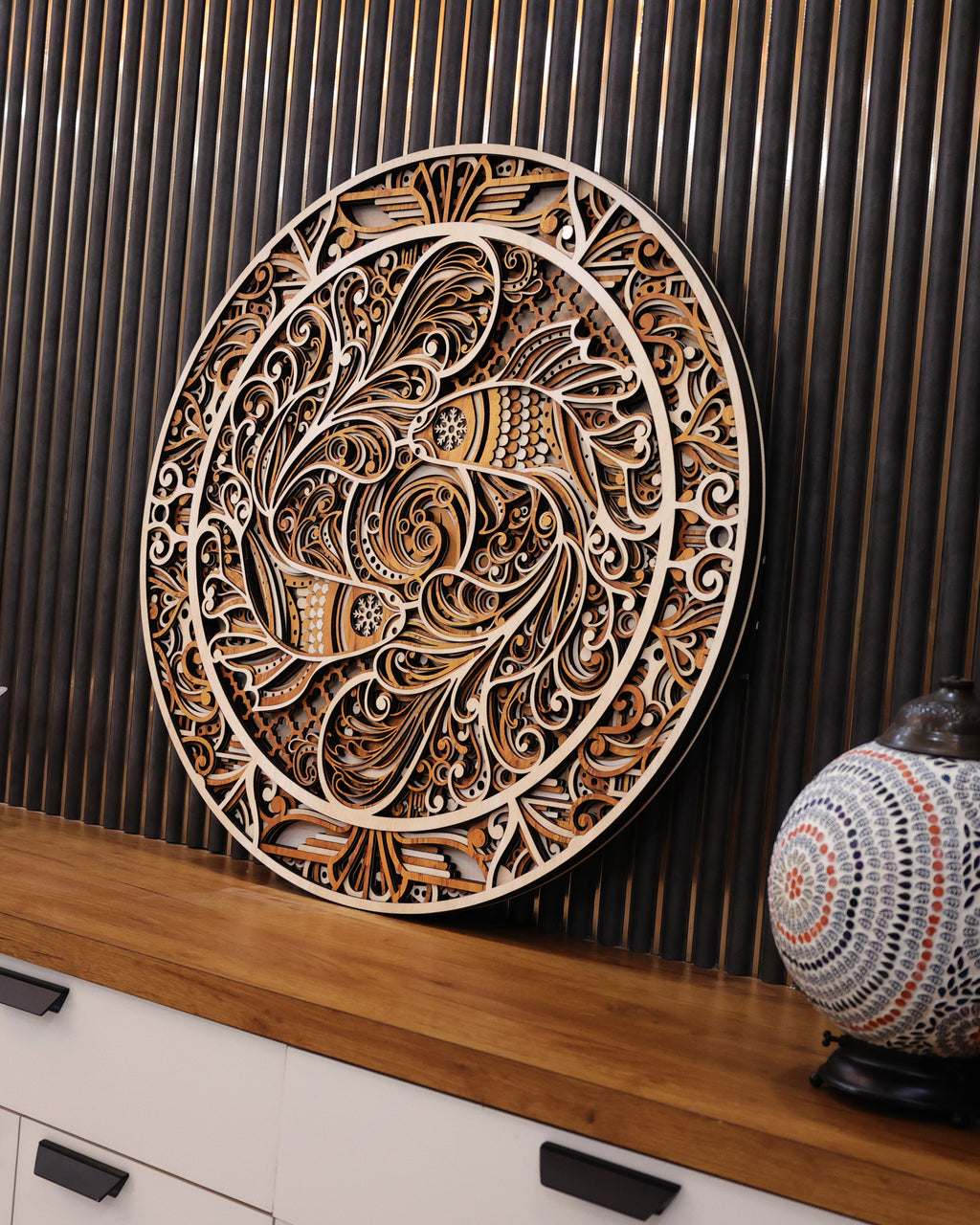 3D Multi-Layered Koi Fish Mandala